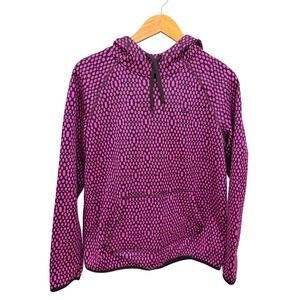 Nike Women's Therma-Fit Hoodie Sweatshirt‎ Pink Black Medium Fleece Pullover